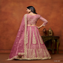 Women's Premium Wedding Net Lehenga Choli with Embroidered Dupatta